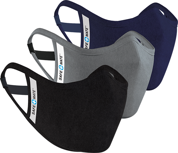 SafeMate Washable + Reusable Adult Face Mask 3 Pack AT&T